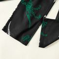 2-piece Kid Boy Animal Dinosaur Print Long-sleeve Top and Pants Pajamas Lounge Set Dark Green