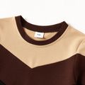 Colorblock Print Family Matching Crewneck Long-sleeve Sweatshirts Multi-color