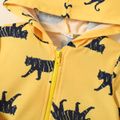 Toddler Boy Animal Print Zipper Hooded Jacket Sweatshirt Yellow