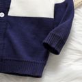 Toddler Boy Colorblock Button Design Sweater Cardigan Dark blue/White/Red image 5