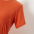 Orange Short-sleeve Split Hem Twist Knot T-shirt Dress for Mom and Me Orange image 5
