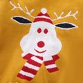 Kid Boy/Kid Girl Christmas Deer Snowflake Pattern Knit Sweater Yellow image 4
