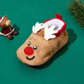 Christmas Baby / Toddler Santa Claus Elk Embroidered Prewalker Shoes Brown image 4