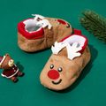 Christmas Baby / Toddler Santa Claus Elk Embroidered Prewalker Shoes Brown