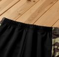 2-piece Kid Boy Camouflage Print Colorblock Sweatshirt and Pants Set Black