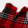 Family Matching Red Plaid Sleeveless Dresses and Long-sleeve Shirts Sets Red