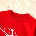 Kid Girl/Kid Boy Christmas Deer Pattern Skin-friendly Knit Sweater Red