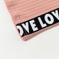 Kid Girl Letter Print Ribbed Long-sleeve Dress Pink image 5