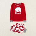 Christmas Polar Bear and Letter Print Red Family Matching Long-sleeve Pajamas Sets (Flame Resistant) Red/White image 3