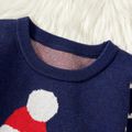 Trendy Kid Boy Animal Dinosaur Print Christmas Festival Warm Sweater Royal Blue