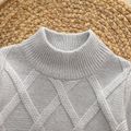 Kid Boy/Kid Girl Mock Neck Textured Knit Sweater Grey