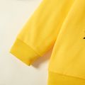 2-piece Toddler Boy Letter Print Hoodie Sweatshirt and Colorblock Pants Set Yellow