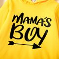 2-piece Toddler Boy Letter Print Hoodie Sweatshirt and Colorblock Pants Set Yellow