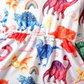 Toddler Girl Ruffled Dinosaur Print Long-sleeve Dress Multi-color