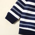 2-piece Toddler Boy Stripe Pullover Sweatshirt and Brown Pants Set Blue