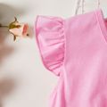 Fashionable Kid Girl Floral Print Flounced Dress Pink