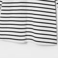 Stripe Print Splice Long-sleeve Matching Black and White Midi Dresses Black/White