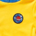 Kid Boy Space Planet Embroidered Colorblock Fuzzy Hoodie Sweatshirt Yellow