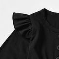 weihnachtsrot kariertes spleißen schwarze langärmelige kleider und hemden-sets schwarz