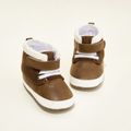 Baby / Toddler Knit Detail Velcro Strap Fleece-lining Prewalker Shoes Brown image 2