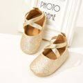 Baby / Toddler Solid Color Crisscross Slip-on Prewalker Shoes Gold image 1