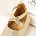 Baby / Toddler Solid Color Crisscross Slip-on Prewalker Shoes Gold