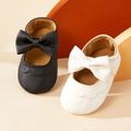 Baby / Toddler White Bowknot Decor Velcro Closure Prewalker Shoes White image 3