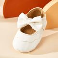 Baby / Toddler White Bowknot Decor Velcro Closure Prewalker Shoes White image 4