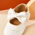 Baby / Toddler White Bowknot Decor Velcro Closure Prewalker Shoes White image 5