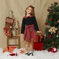 Baby / Toddler Christmas Bowknot Plaid Long-sleeve Dress Black