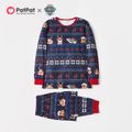 PAW Patrol Christmas Pups Team Pajamas Top and Pants Family Matching Sets(Flame Resistant) Dark Blue