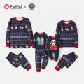 PAW Patrol Christmas Pups Team Pajamas Top and Pants Family Matching Sets(Flame Resistant) Dark Blue