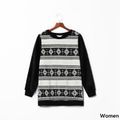Christmas All Over Snowflake Pattern Black Family Matching Long-sleeve Flannel Sweatshirts Black image 3