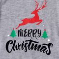 Christmas Reindeer and Letter Print Family Matching Black Raglan Long-sleeve Pajamas Sets (Flame Resistant) Color block