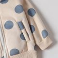 Toddler Girl Polka dots Ear Design Zipper Fleece Lined Coat Light Blue