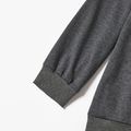 Letter Print Dark Grey Family Matching Long-sleeve Sweatshirts Dark Grey