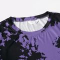Purple Tie Dye Short-sleeve Tops and Pants Sets for Mom and Me Purple