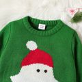 Toddler Boy Christmas Santa Letter Embroidered Sweater Deep Blue