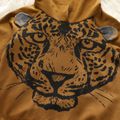Toddler Boy Animal Leopard Pattern Ear Design Hoodie Sweatshirt Brown