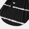 Tie Dye Black Casual Short-sleeve Belted Dress for Mom and Me Black