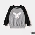 Christmas Reindeer Print Family Matching Long-sleeve Pullover Sweatshirts Multi-color
