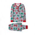 Christmas All Over Dinosaur Print Snug Fit Family Matching Long-sleeve Pajamas Sets Multi-color image 4