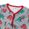 Christmas All Over Dinosaur Print Snug Fit Family Matching Long-sleeve Pajamas Sets Multi-color image 5