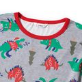 Christmas All Over Dinosaur Print Snug Fit Family Matching Long-sleeve Pajamas Sets Multi-color