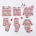 Christmas All Over Print Family Matching Long-sleeve Pajamas Sets (Flame Resistant) Multi-color