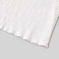 White Ribbed Short-sleeve T-shirt with Cotton Skirt Sets for Mom and Me White