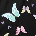 Kid Girl Elasticized Butterfly Print Leggings Black