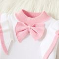2pcs Baby Pink Bowknot Ruffle Long-sleeve Knitted Sweater and Pleated Skirt Set Pink image 4