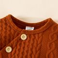 Baby Boy/Girl Brown Cable Knit Long-sleeve Jumpsuit Brown image 2