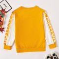Kid Boy Letter Print Colorblock Sweatshirt Yellow